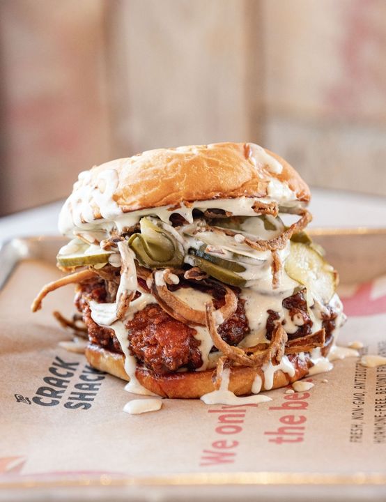 The Crack Shack signature dishes Coop Deville Sandwich
Firebird Sandwich
Mexican Street Corn